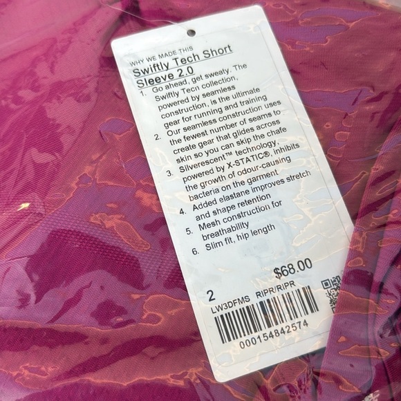 Lululemon Swiftly Tech Short-Sleeve Shirt 2.0 * hip Length Ripened Rasp… - Picture 10 of 10